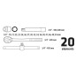 TOPEX 38D296 Klucze nasadowe 3/4", zestaw 20 szt.