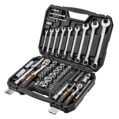 NEO TOOLS 10-058 Klucze nasadowe 1/2", 1/4" , zestaw 82 szt. ECO 