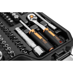 NEO TOOLS 10-058 Klucze nasadowe 1/2", 1/4" , zestaw 82 szt. ECO 