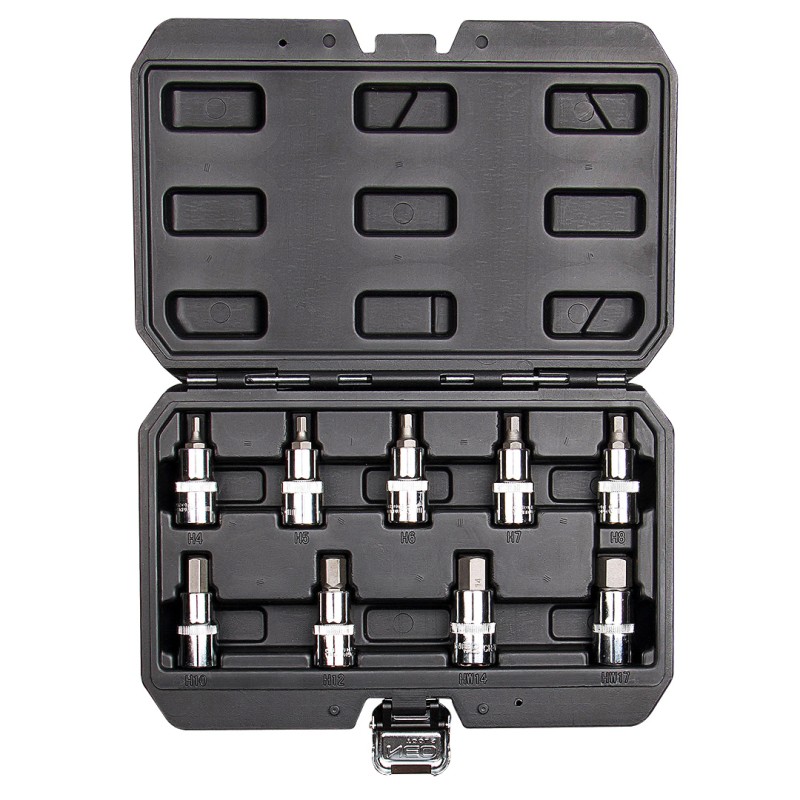 NEO TOOLS 08-705 Końcówki sześciokątne na nasadce 55 mm, zestaw 9 szt.