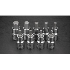 NEO TOOLS 08-705 Końcówki sześciokątne na nasadce 55 mm, zestaw 9 szt. 