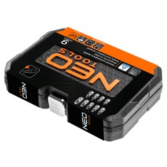 NEO TOOLS 08-705 Końcówki sześciokątne na nasadce 55 mm, zestaw 9 szt. 