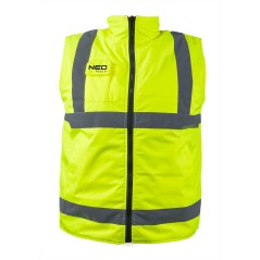 NEO TOOLS 81-520-XXL Bezrękawnik roboczy, dwustronny, jedna strona odblaskowa, żółta, rozmiar XXL/58 