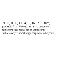 NEO TOOLS 11-922 Nasadki, do uszkodzonych nakrętek, krótkie - zestaw 11 szt. 