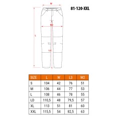 NEO TOOLS 81-120-XXL Spodnie robocze, białe, rozmiar XXL/58 
