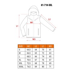 NEO TOOLS 81-711-XXL Kurtka robocza ostrzegawcza ocieplana, pomarańczowa, rozmiar XXL 