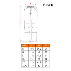 NEO TOOLS 81-750-XL Spodnie robocze ostrzegawcze softshell, żółte, rozmiar XL 