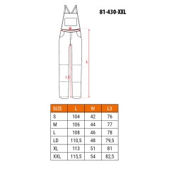 NEO TOOLS 81-430-XXL Spodnie robocze na szelkach BASIC, rozmiar XXL/58 