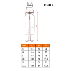 NEO TOOLS 81-430-L Spodnie robocze na szelkach BASIC, rozmiar L/52 