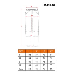 NEO TOOLS 80-220-XXL Spodnie robocze damskie, rozmiar XXL 