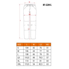 NEO TOOLS 81-220-L Spodnie robocze HD, rozmiar L/52 