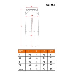 NEO TOOLS 80-220-L Spodnie robocze damskie, rozmiar L 