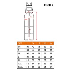 NEO TOOLS 81-249-L Ogrodniczki robocze Premium PRO, rozmiar L 
