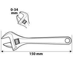 NEO TOOLS 03-015 Klucz nastawny 150 mm, zakres 0-34 mm 
