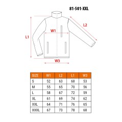 NEO TOOLS 81-501-XXL Bluza polarowa, szara, rozmiar XXL 