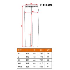 NEO TOOLS 81-811-XXXL Spodnie przeciwdeszczowe PU/PVC, EN 343, rozmiar XXXL 