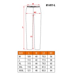NEO TOOLS 81-811-L Spodnie przeciwdeszczowe PU/PVC, EN 343, rozmiar L 