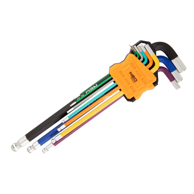 NEO TOOLS 09-512 Klucze sześciokątne 1.5-10 mm, zestaw 9 szt.