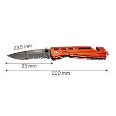 NEO TOOLS 63-026 Nóż składany z blokadą, z ostrzem do pasów 