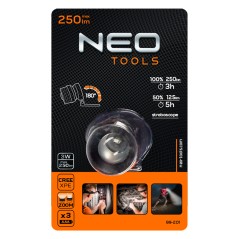 NEO TOOLS 99-201 Latarka czołowa bateryjna 250 lm, zoom, CREE XPE, 3xAAA 