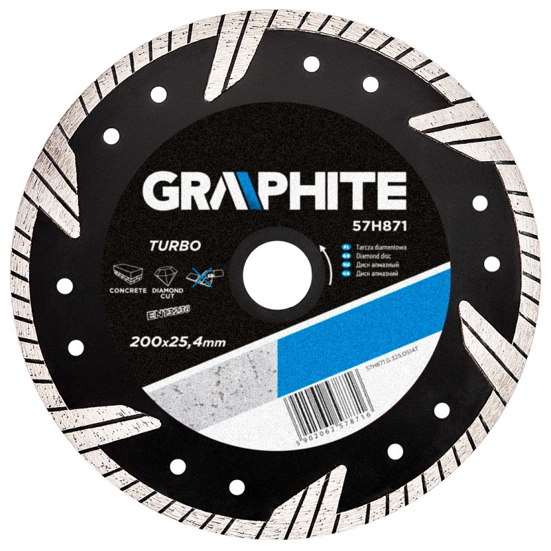 GRAPHITE 57H871 Tarcza diamentowa 200 x 25.4 mm, turbo