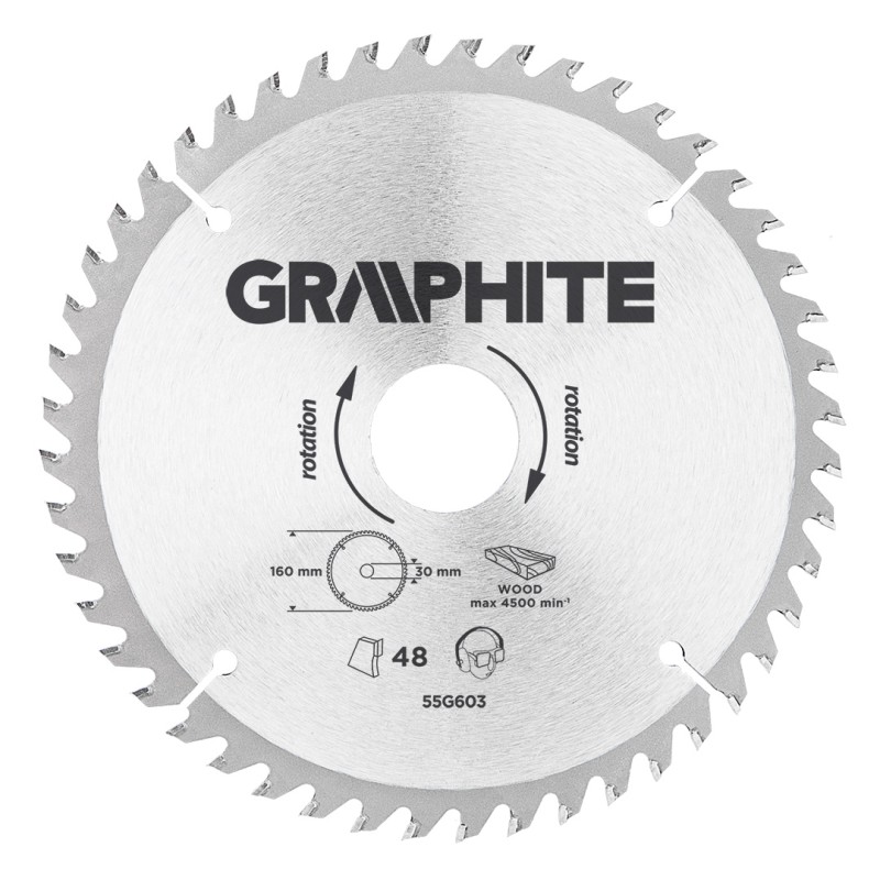 GRAPHITE 55H603 Tarcza do pilarki, widiowa, 160 x 30 mm, 48 zębów