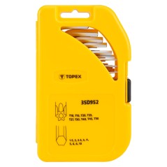 TOPEX 35D952 Klucze sześciokątne i Torx, zestaw 18 szt. 