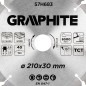 GRAPHITE 57H683 Tarcza do pilarki, widiowa, 210 x 30 mm, 40 zębów