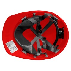 NEO TOOLS 97-224 Hełm przemysłowy z paskiem podbródkowym, czerwony 