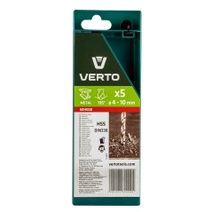 VERTO 60H000 Wiertła do metalu HSS-G, 4.0-10.0 mm, zestaw 5 szt. 