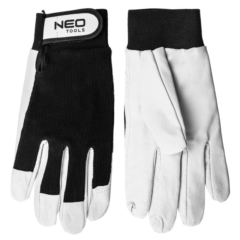 NEO TOOLS 97-603 Rękawice robocze, skóra świńska licowa, z rzepem, 10"