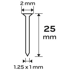 NEO TOOLS 14-653 Gwoździe galwanizowane do zszywacza pneumatycznego (14-570), GA18, Typ 300 (F), długość 25 mm, 4000 