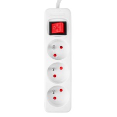 NEO TOOLS 90-176 Przedłużacz listwowy 1.5m, 3x1.5mm2, 3G, biały, ON/OFF 
