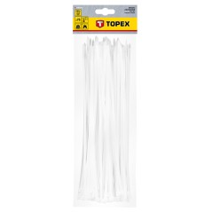 TOPEX 44E979 Opaski zaciskowe 4.8 x 300 mm, 75 szt., białe 