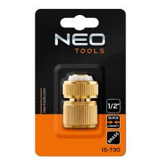 NEO TOOLS 15-730 Złączka przelotowa 1/2", mosiężna 