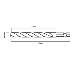 GRAPHITE 54T706 Wiertło do metalu Hex 4.2 mm, 2 szt. 