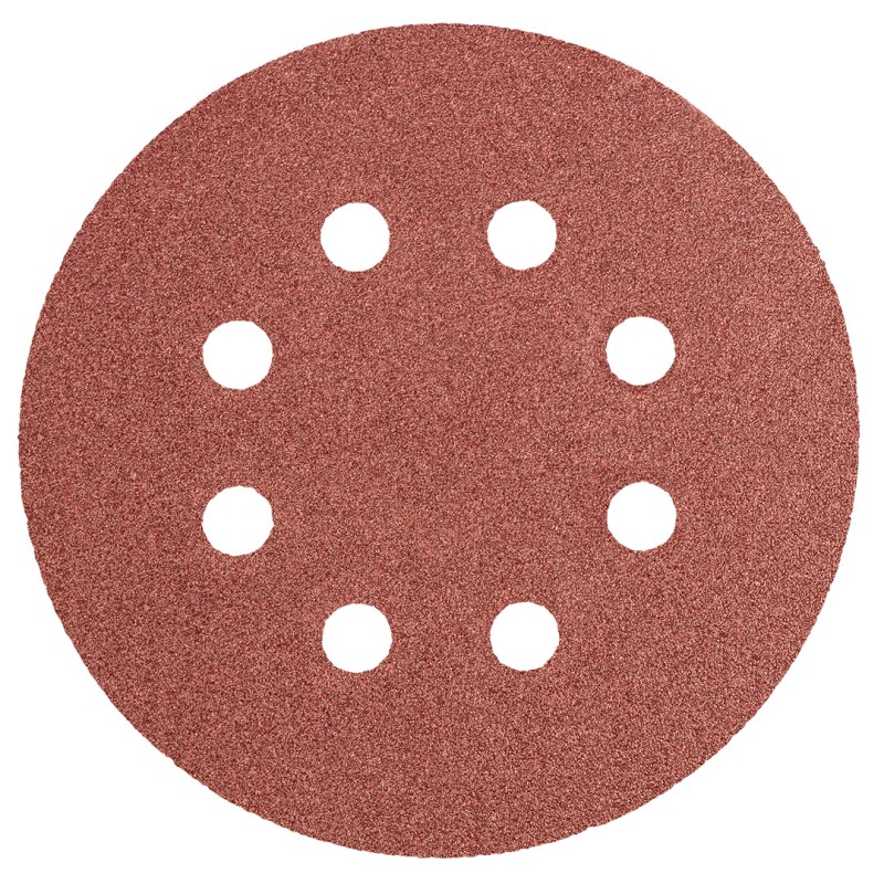 GRAPHITE 55H942 Krążki ścierne 125 mm, K100, 5 szt., z 8 otworami
