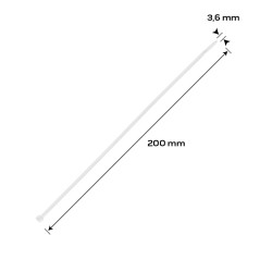 NEO TOOLS 01-653 Opaski zaciskowe EXTREME 3.6 × 200 mm, białe, 20 szt. 
