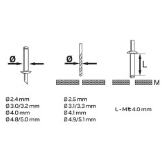 NEO TOOLS 18-102 Nitownica do nitów stalowych i aluminiowych 2.4/3.2/4.0/4.8 mm, wielopołożeniowa 