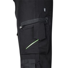 NEO TOOLS 81-295-1-XXL Spodnie robocze Mix&Match, 4 way stretch, czarno-zielone, rozmiar XXL 