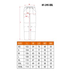 NEO TOOLS 81-295-1-XXL Spodnie robocze Mix&Match, 4 way stretch, czarno-zielone, rozmiar XXL 