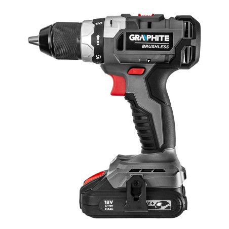 GRAPHITE 58G019-SET1 Wiertarko-wkrętarka akumulatorowa bezszczotkowa Energy+ 18V, Li-Ion, 13 mm, aku 2Ah, ład, walizka