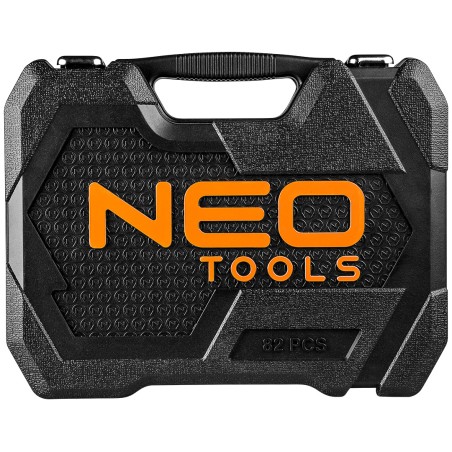 NEO TOOLS 08-672 Klucze nasadowe 1/2", 1/4" , zestaw 82 szt., CrV