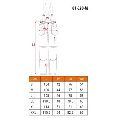 NEO TOOLS 81-320-M Spodnie robocze na szelkach 6w1 COTTON, rozmiar M/50 