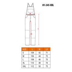 NEO TOOLS 81-245-XXL Ogrodniczki robocze HD+, rozmiar XXL 