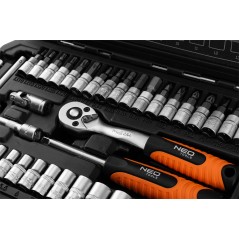 NEO TOOLS 10-232 Zestaw kluczy nasadowych 1/4",  38 szt., satyna 