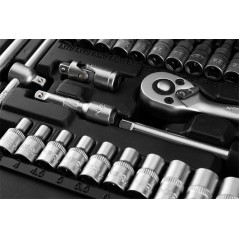 NEO TOOLS 10-232 Zestaw kluczy nasadowych 1/4",  38 szt., satyna 