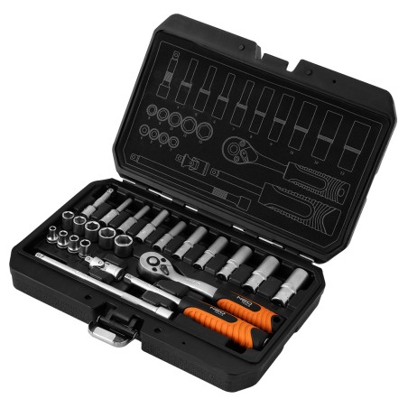 NEO TOOLS 10-231 Zestaw kluczy nasadowych 1/4",  23 szt., satyna