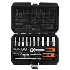 NEO TOOLS 10-231 Zestaw kluczy nasadowych 1/4",  23 szt., satyna 