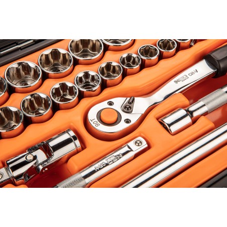 NEO TOOLS 08-692 Klucze nasadowe 1/2", zestaw 33 szt.